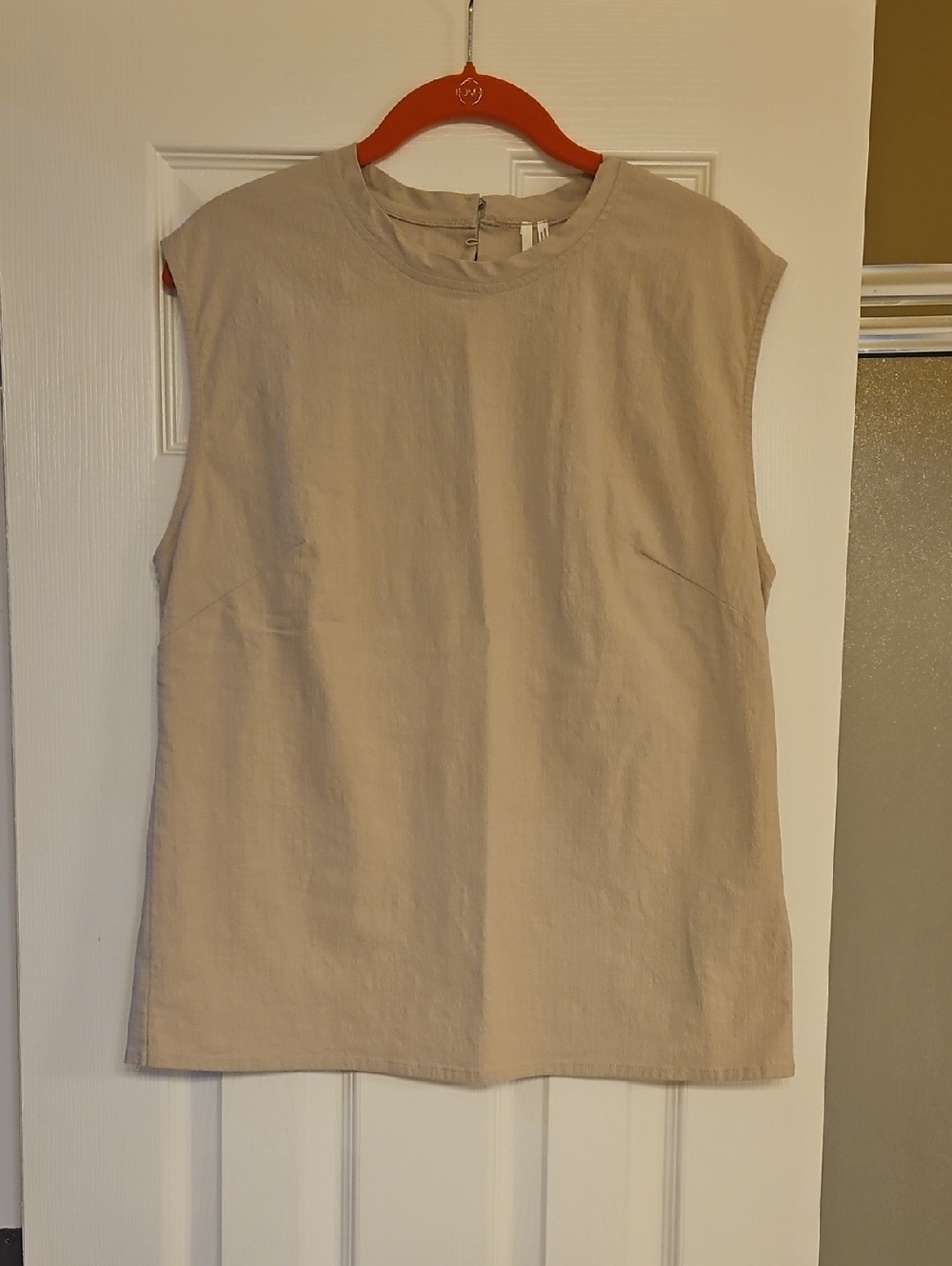 Anthropologie Sleeveless Crewneck Tank in Light Taupe